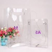 wholesale custom A3 A4 A5 A6 clear handle plastic bag